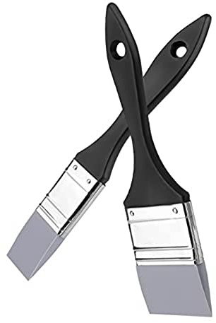 Ocnvlia 2 Pezzi Pennelli Piatti nel Silicone, Pennelli nel Silicone Larghi e Stretti per Set di Pennelli Artistici Solidi per Colori Acrilici