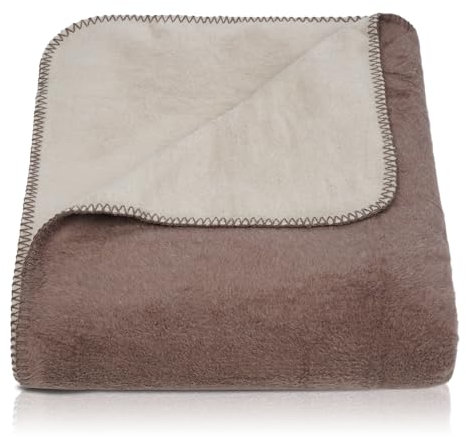 BOHORIA® Kuscheldecke Cozy Cotton 150x200cm | Winterdecke flauschig für Sofa, Sessel & Bett | Baum-Wolldecke Sofadecke Wohndecke (Pecan, 150 x 200 cm)