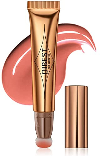 Flüssige Kontur Beauty Wand, Gesichts Highlighter und Bronze Stick mit Kissen Applicator befestigt, Schimmer lange anhaltende seidige Creme Gesicht Highlighter Bronze Make-up Stick (02# Creme-Rosa)