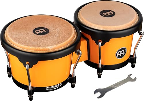 Meinl Percussion Journey Series Bongos, Orange (HB50CS) | 2 Handtrommeln, 6,5 und 7,5 Zoll, Inklusive Stimmschlüssel, ABS Kunststoff