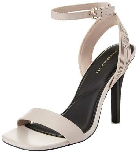 Tommy Hilfiger Damen Sandalen mit Absatz Stiletto-Sandalen, (Smooth Taupe), 36