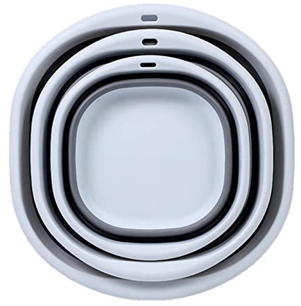 Rianpesn Set lavabo Pieghevole - Lavandino Portatile per bucato - Vaschetta Pieghevole per Lavare i Piatti, Campeggio, Escursionismo, Pesca, 3 Diverse Misure salvaspazio