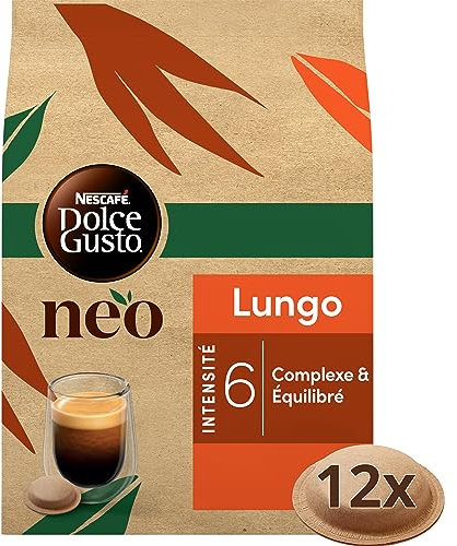 NESCAFÉ Dolce Gusto NEO Lungo - 72 Dosettes de café (6 boîtes de 12 dosettes) - Compatibles uniquement avec les machines à café