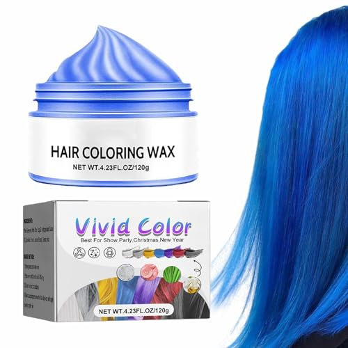 Hair Wax Dye, Natural Mild Hair Paint, Temporary Hair Dye Spray for DIY Hairstyle for Kids Men Women, Colored Hair Wax for Dark & Light Hair Japiim