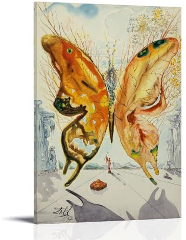 Salvador Dali Malerwerk (Venus-Schmetterling), Poster, Gemälde auf Leinwand, Wandkunst, Rollbild, Druck, Wohnzimmer, Wände, Dekoration, Zuhause, 40 x 60 cm