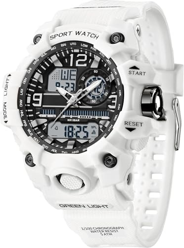 findtime Orologio sportivo da donna, digitale, impermeabile, orologi militari, analogico, per esterni, orologio da polso a LED luminoso, sveglia, cronometro, doppio fuso orario