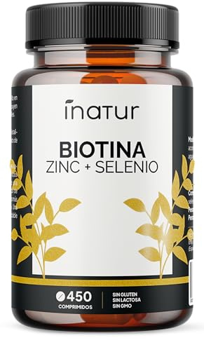 Biotina Alta Potencia con Zinc y Selenio – 450 Comprimidos (+1 Año) | Cabello, Piel, Uñas y Metabolismo | Vegano, Sin Lactosa, Sin OGM | Suplemento Completo