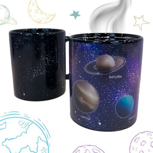 Taza de física, taza de astronauta, taza de café espacial con cambio de color, regalo de astronomía, 330 ml