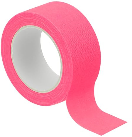 PATIKIL 1 x 16.5 Pies Cinta de Tela de Gaffer Neón, 1 Rollo de Cinta Adhesiva Fluorescente UV Luz Negra para Fiesta UV, Rosa