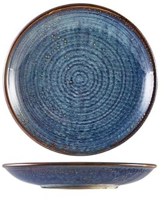 Terra - Plato hondo de porcelana azul aguamarina (28 cm)