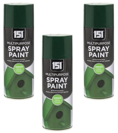 SDMAX Multipurpose Green Spray Paint, Non-Cracking, Fast Drying, Durable And Gloss Finish, Long Lasting Use, Portable And Lightweight, Ideal Use For Wood, Metal, Plastic, Brick, 400ml (3pcs)