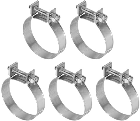 PATIKIL 5 Pcs 32-34mm Mini Fuel Injection Hose Clamps Stainless Steel Adjustable Clamp