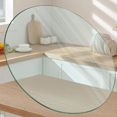 Runde Glas-Terrassentischplatte, 91,4 cm, Premium-Qualität, gehärtetes Glas, runde Glasplatte für Terrassentisch, 38 cm, 80 cm, 90 cm, runde abgeschrägte Kanten, Glas-Tischplatte