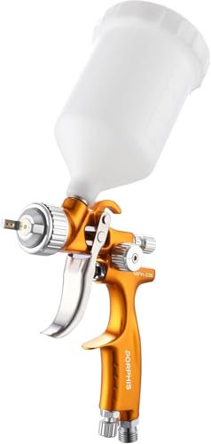 PORPHIS HVLP Automotive Refinishing Spray Gun MPH-338 0.8mm Nozzle Paint Spray Gun, Yellow
