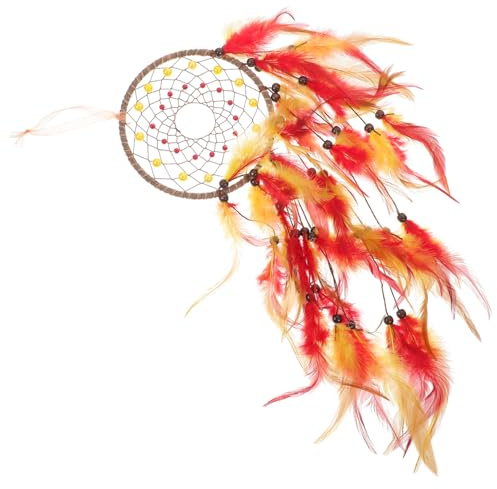 GLEAVI Atrapa Sueños Colgante con Rojas para Decoración de Interiores para Dormitorios y Fiestas