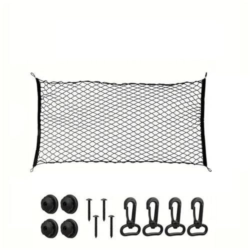 ZSQGHGH Car Nets Suitable For Tesla For Model Y 2020-2025 Cargo Net Trunk Organizer, Elastic Mesh Storage Net Car Accessories Storage Belt Hook Cargo Net(Single layer)