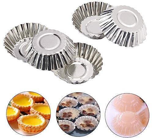 Cabilock 50pièces Moules à Tartelettes Aux Œufs Métal Antiadhésif Pour Cuisson De Muffins Gâteaux Et Biscuits