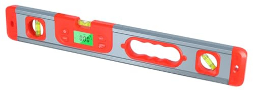 FONDOTIN Goniometro Digitale Rosso Ampia Gamma di Misurazione e Conversione Angolo e Pendenza in Abs e Lega di Alluminio per Falegnameria e Ingegneria