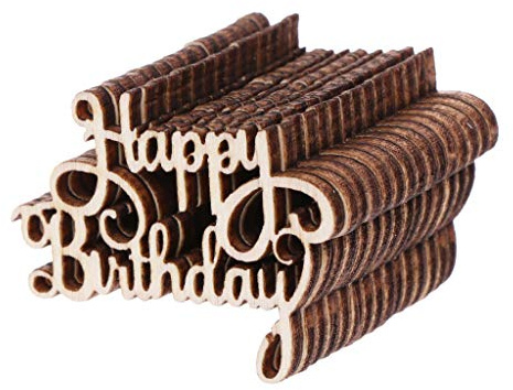 15 In Legno Buon Compleanno Tavolo Coriandoli Spargimento Vintage Rustico Decorazioni Per Feste Natalizie Set Luci Da Tavolo Contenitori Per L'aula Ornamenti