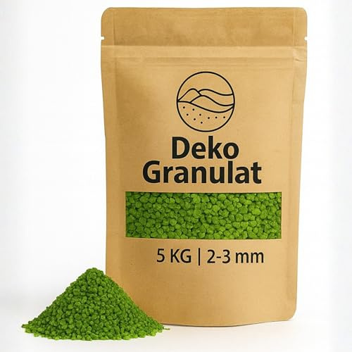 Deko-Granulat grün als farbige Streudeko - 5 kg kleine Deko-Steine Ø 2-3 mm für Gläser, Vasen