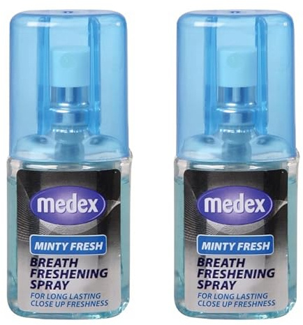 Medex Minty Fresh Breath Spray 2 Pack | Instant Mouth Spray for Fresh Breath | Sugar Free Mint Mouthwash Spray | Compact Travel Breath Spray | PoundMart Exclusive Bundle