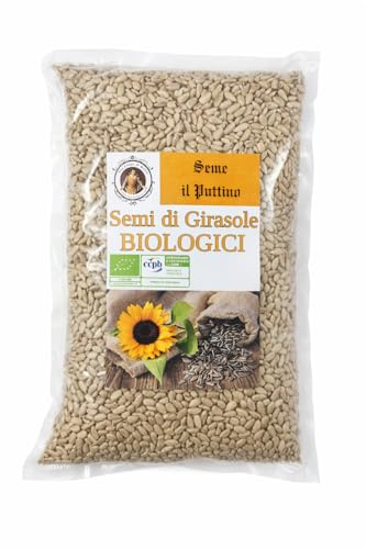 Il Puttino Virelli – Semi di Girasole Biologici 1 kg | 100% Naturali • Ricchi di Proteine e Fibre • Senza Additivi • Ideali per Insalate, Yogurt, Pane e Ricette Fit (Semi di Girasole Biologici 1Kg)