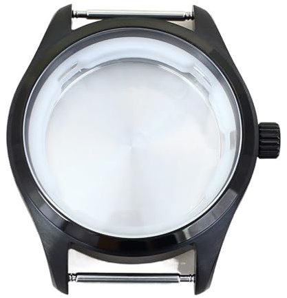 1 st 40 mm borstad klockfodral solid baksida for NH35 NH36 NH38/34 Automatisk förflyttning 33,6-34,3 urtavla delar 316L stål(Black)