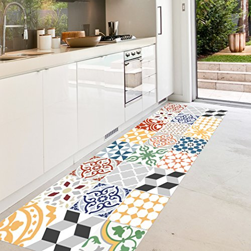 VINILIKO Design | Alfombra Vinílica Patio de Colores 66x150 cm - Antideslizante, Impermeable, Lavable - Varios Tamaños - Alfombra Vinilo Salón, Cocina