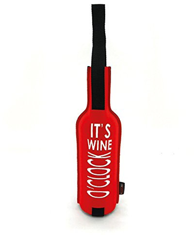 Il Cucinino - Raffreddatore per bottiglia di vino It's Wine O'Clock, rosso