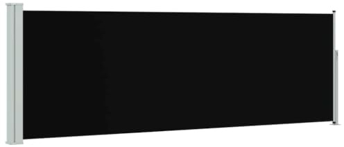 vidaXL Seitenmarkise Ausziehbar Sonnenschutz Sichtschutz Windschutz Seitenrollo Markise Seitenwandmarkise Balkon Garten Terrasse 100x300cm Schwarz