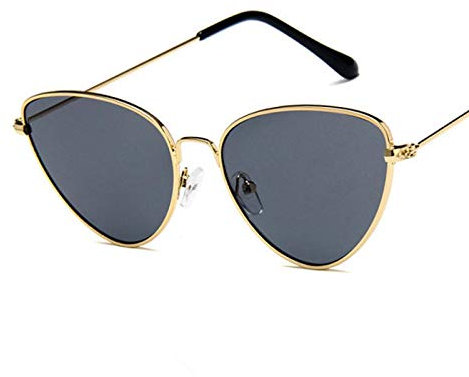 Sunglasses Modische Sonnenbrille Mode Frauen Cat Eye Sonnenbrille Retro Metallbeschichtung Spiegel Sonnen