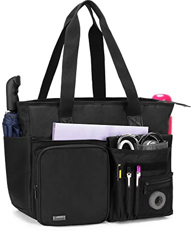 Trunab Pflegetasche, Krankenschwestertasche mit Mehreren Taschen, Aufbewahrungstasche für Hausarzt, Medizinstudent, Physiotherapeuten, Ärzte, Altenpfleger, Schwarz