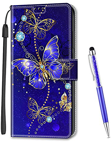 MadBee Compatible with Samsung Galaxy A32 5G Case, Full Body Colorful Pattern Design Flip Magnetic Detachable PU Leather Wallet Case Cover for Samsung Galaxy A32 5G (Butterfly B)
