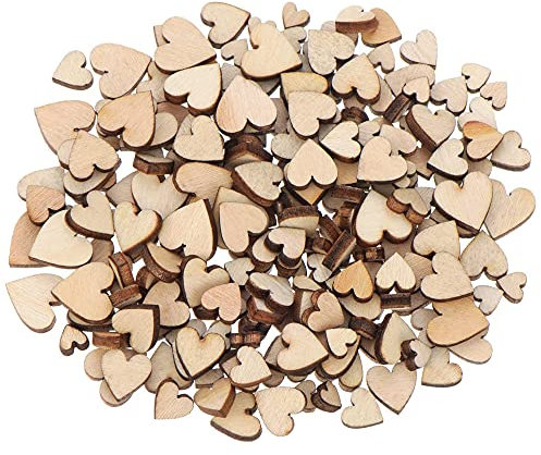 100 pezzi Cuori in Legno Cuoricini Decorativi per Matrimoni Trucioli di legno a forma di cuore Squisito e durevole per decorazioni nuziali, decorazioni natalizie, decorazioni murali (6 8 10 12mm)