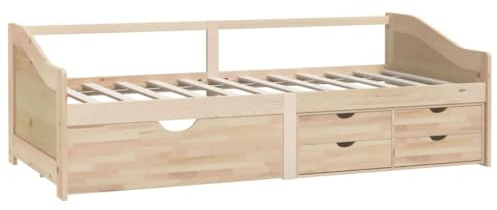 vidaXL Kiefernholz Massiv Tagesbett 3-Sitzer mit Schubladen Sofa Bett Gästebett Schlafsofa Bettsofa Sofabett Holzbett Massivholzbett 90x200cm