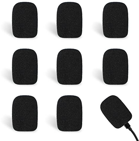 8 Pack Headset Microphone Foam Cover, Foam Microphone Windscreen Microphone Protector Mini Windscreens Sponge Foam Covers Shield Protection New Job Gifts(Black)