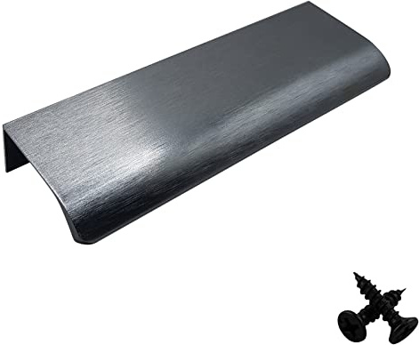 M4TEC Poignée de traction invisible profil porte meuble tiroir Quincaillerie de placard armoire de cuisine chambre garderobe dissimulé caché Anthracite brossé Série VD3: Entraxe 160 mm