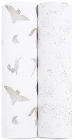 aden + anais™ große Bio-Baumwoll-Musselin-Pucktücher map The Stars in 2er-Packung