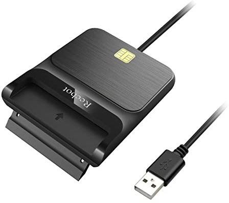 Recbot Lector dnie Electronico USB, Compatible con Windows/Mac | lector dni electrónico, Interfaz Tipo A, Compatible con Windows, Mac OS, Negro, Plug and Play