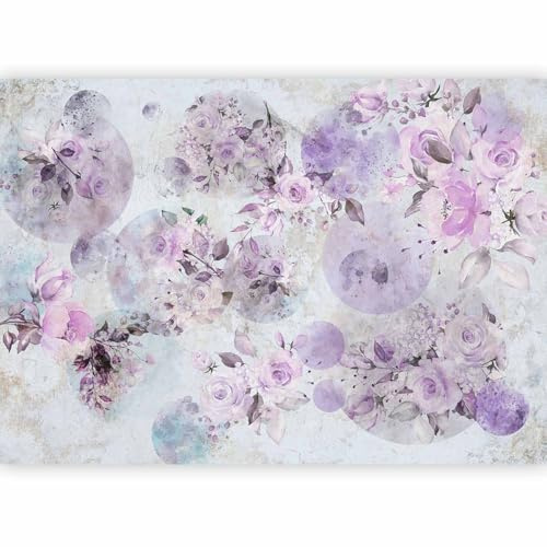 murando PREMIUM Papier peint Fleurs 100x70 cm Décoration Murale XXL Poster Tableaux Muraux Tapisserie Photo Jardin Fleuraison Nature Branches violet gris b-C-10240-a-a