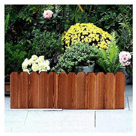GOCHUSX Freistehende Lattenzaun-Paneele Aus Holz, Garten Einfassung Grenze Outdoor Garten Rasen Landschaft Flexible Dekorative Grenze, 5 Farben (Farbe : Braun, Größe : 102X40CM(39.78X15.6IN))