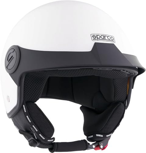 Sparco Riders Rollerhelm Demi-Jet, Motorradhelm SP602 | Zulassung ECE 22.06, Scooter Helm, Vintage Demi-Jet Helm mit Sonnenblende und Mikrometrischer Auslösung, Ideal für die Stadt