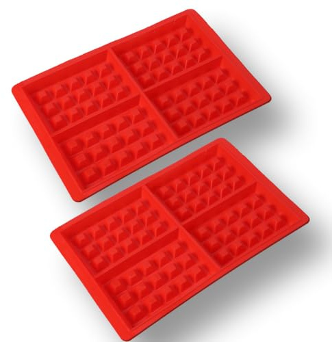 Natudeco 2Pcs Stampo Per Waffle in Silicone Stampi Per Dolci Riutilizzabili Per Muffin Strumenti di Cottura Fai da Te Per Biscotti al Cioccolato Strumento Antiaderente Bakeware