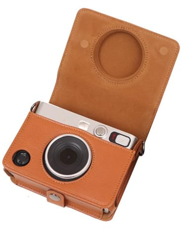 VBESTLIFE Étui pour Instax Mini Evo, étui Amovible en Cuir PU Rétro avec Bandoulière Compatible pour Instax Mini Evo/Polaroid Mini Evo (Brown)