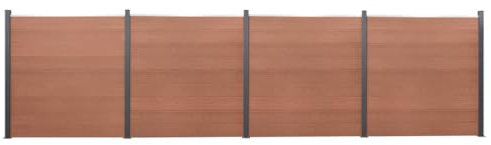 Willood Zaunelement Set WPC-Zaun,Sichtschutz-Zaun, Steckzaun, Gartenzaun Komplettset Braun 699x186 cm WPC