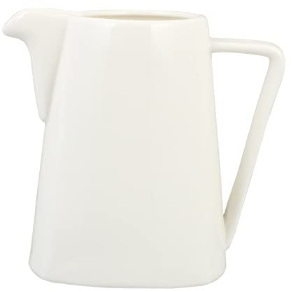 Small Milk jug,Creamer Jug,Churn Jug,Ceramic Milk Pot Coffee Garland Cup Home Milk Foamer Restaurant Seasoning Pot with Handle Butter Syrup Jar Milk(Capacity:170ml,Color:White)