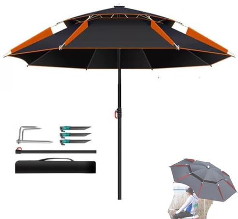 QSPNVFB Inclinación Paraguas De Pesca, Protección UV Parasol De Playa, Portátil Sombrilla De Exterior Impermeables/Antiviento Sombrilla Al Aire Libre(C,2m(6.5ft))