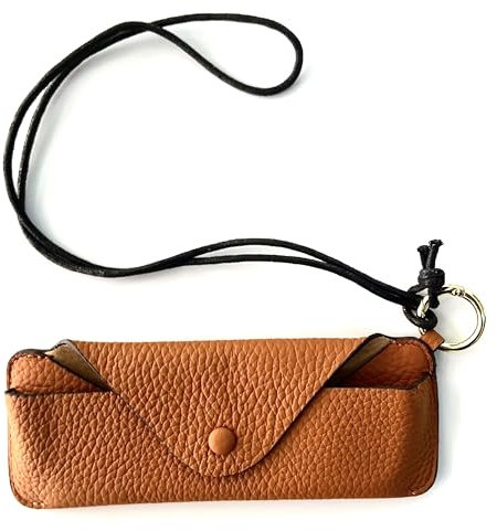 ONEBO Brillenetui, 1 Stück Braun Brillentasche, Modische Druckknöpfe Brillenetui Weich, für Sonnenbrillen, Kurzsichtigkeitsbrillen, Lesebrillen