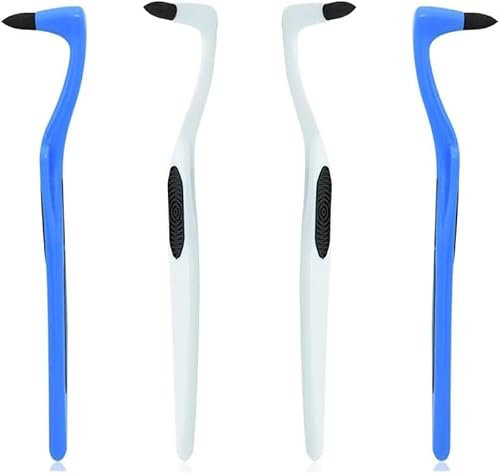 4PCS Tartar Remover Tooth Stain Eraser, Teeth Polishing/Cleaning Kit Removes Plaque & Impurities (White & Blue