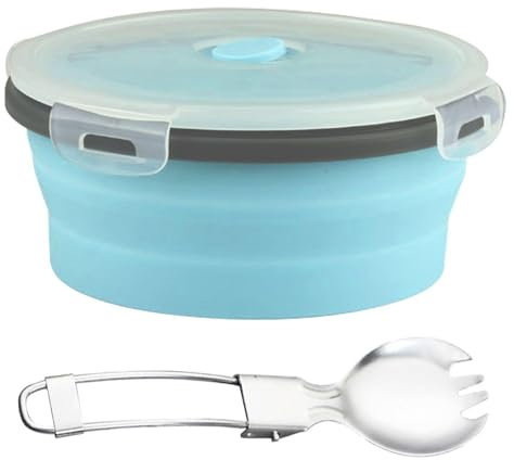 Ciotola Pieghevole Da 1 Pezzo Da 1200 Ml, Ciotola In Silicone Riutilizzabile, Ciotola Da Campeggio Con Coperchio, Ciotola In Silicone Portatile, Ciotola Per Il Pranzo Rotonda, Stoviglie Pratiche